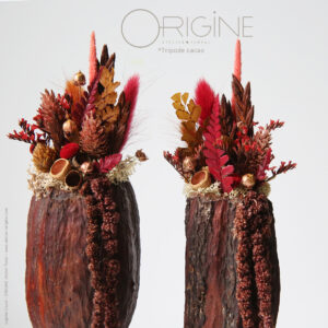 décoration-végétale-tripode-cacao-feve-de-cacao-origine-atelier-floral